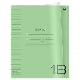 Тетрадь 18л., линия BG "UniTone. Green", пластиковая прозрачная обложка Т5ск18_пл 08934