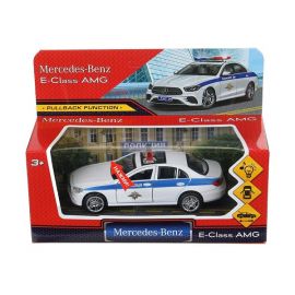 Машина металл свет-звук MERCEDES-BENZ e-class amg 12см,ПОЛИЦИЯ белый, 396479 396479