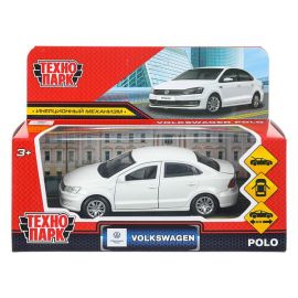 Машина металл VOLKSWAGEN POLO длина 12 см, двери, багаж, инерц, белый 396540 396540