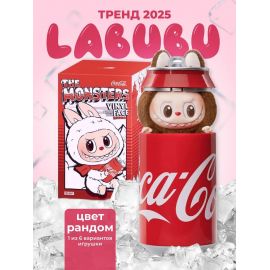 Игрушка Лабубу Кока-кола сюрприз, с банкой в коробке 46071774551949