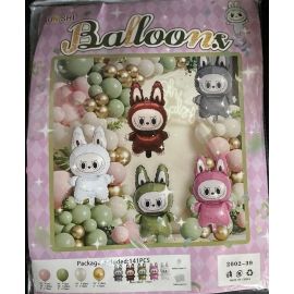 Набор воздушных шаров Лабубу, фольгированных, 141 шт 46071774551962