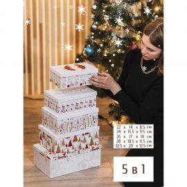 Набор подарочных коробок 5 в 1 «Волшебства в Новом году», 32.5×20×12.5 - 22×14×8.5 2/5 68950342