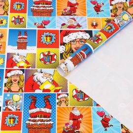 Бумага упаковочная новогодняя глянцевая «Pop - art новогодний сюрприз», 70×100 см 7089668