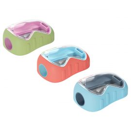 Точилка пластиковая Berlingo "Soft" 1 отверстие, контейнер, ассорти, туба BBp_15032