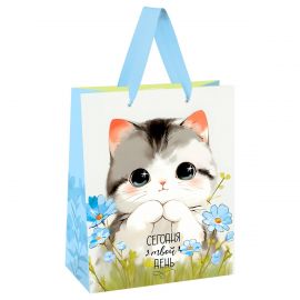 Пакет подарочный 18*23*10см MESHU "Cute kitten", матовая ламинация MS_66121