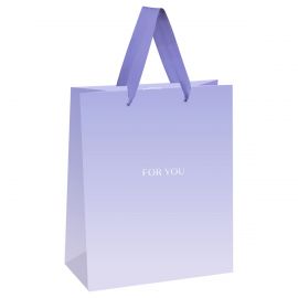 Пакет подарочный 18*23*10см MESHU "For you. Purple", фольга, матовая ламинация MS_66148