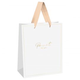 Пакет подарочный 26*32*12см MESHU "White elegance", фольга, матовая ламинация MS_66195