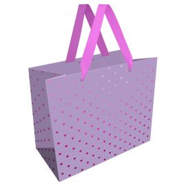 Пакет подарочный 32*26*12см MESHU "Hearts pattern", фольга, матовая ламинация MS_66204