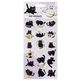 Наклейки гелевые MESHU  "Moon Cat" , 10*23см, инд. уп., европодвес MS_66392