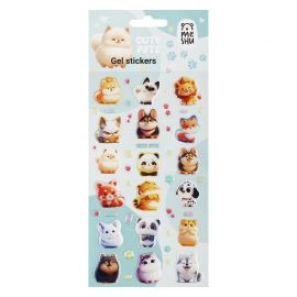 Наклейки гелевые MESHU  "Cute Pets" , 10*23см, инд. уп., европодвес MS_66395