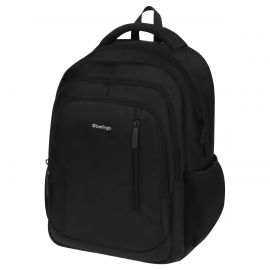 Рюкзак Berlingo City "Comfort black" 42*29*17см, 3 отделения, 3 кармана, отделение для ноутбука, USB разъем, эргономическая спинка RU06954
