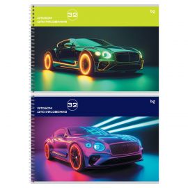 Альбом для рисования 32л., А4, на гребне BG "Неоновый стиль" АР4гр32 08634