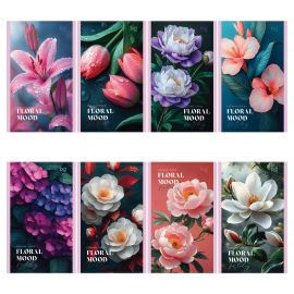 Блокнот А6 32л., на скрепке BG "Floral mood", блестки Б6ск32_бл 09427