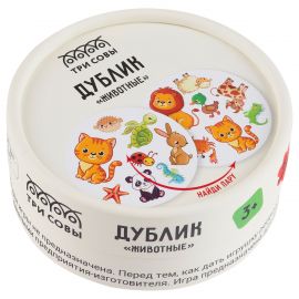 Игра настольная ТРИ СОВЫ "Дублик. Животные" 60 карточек НИ_66568