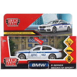 Машина металл свет-звук BMW 5-er M-SPORT ПОЛИЦИЯ 12 см, двери, багаж 319647 319647