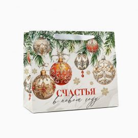 Пакет подарочный новогодний ламинированный «Счастья в Новом году», ML 23×27×11.5 см 10348947