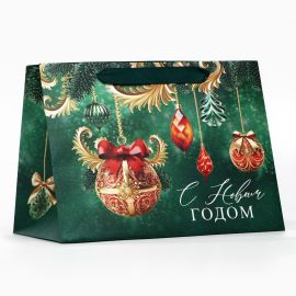 Пакет подарочный новогодний с широким дном «С Новым годом», 25×19×18 см 10350584