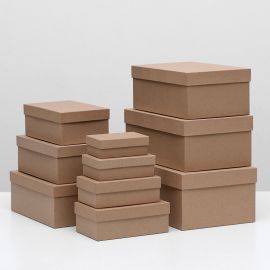 Набор коробок 10 в 1 «Крафт однотонный», 30.5×20×13 - 12×6.5×4 см 1/10 2084976