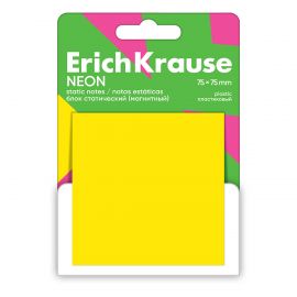 Блок статический (магнитный) ErichKrause Neon, 75х75, 50 листов, желтый 61903