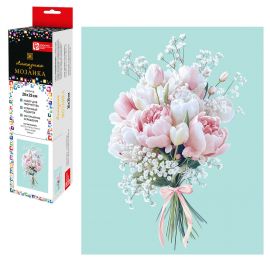 Алмазная  мозаика (набор для творчества) арт. 70788 / 50 ВЕСЕННИЙ БУКЕТ, размер: 20x25 см, (14 цветов страз, холст с напечатанной картиной, покрытый клеевым слоем и защитной пленкой, пакеты со стразами, стилус, лоток для страз, силикон для страз, кле 70788
