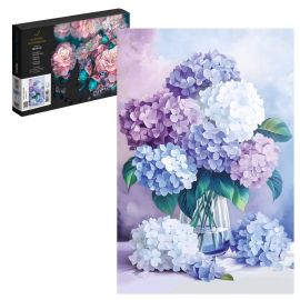 Набор для творчества Картина по номерам арт. 71243 / 40 БУКЕТ ГОРТЕНЗИЙ, размер: 20х30 см, (15 цвета (-ов), холст на  деревянном подрамнике с напечатанной схемой рисунка, контрольный лист с нанесенной схемой, краски акриловые на водной основе (упаков 71243