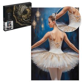 Набор для творчества Картина по номерам с кристаллами арт. 71291 / 24 БАЛЕРИНА, размер: 30х40 см, (20 цвета (-ов), холст на  деревянном подрамнике с напечатанной схемой рисунка, краски акриловые на водной основе (упакованы в вакуумную упаковку), крис 71291