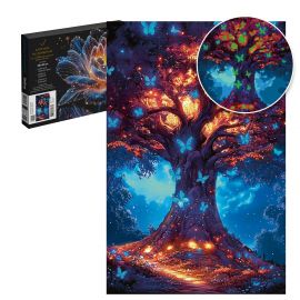 Набор для творчества Картина по номерам со светящимися красками арт. 71294 / 24 ВОЛШЕБНОЕ ДЕРЕВО, размер: 30х40 см, (20 цвета (-ов), холст на  деревянном подрамнике с напечатанной схемой рисунка, краски акриловые на водной основе (упакованы в вакуумн 71294