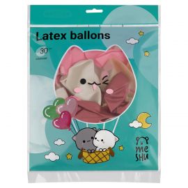 Воздушные шары, 41шт., М12/30см, MESHU, "Number 1 Rose", пастель MS_66962