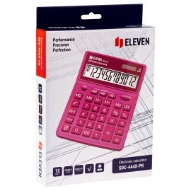 Калькулятор настольный Eleven SDC-444X-PK, 12 разрядов, двойное питание, 155*204*33мм, розовый SDC-444X-PK