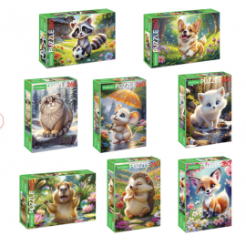 Пазл картонный "МИР ПУШИСТЫХ ЧУДЕС" 260 элементов АССОРТИ, 220х330мм, HATBER 666376