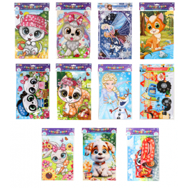 Фигурная мозаика из эва АССОРТИ 12 видов, 21х30см, на картоне, МУЛЬТИ АРТ, 5919 665726