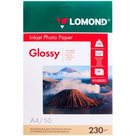 Фотобумага А4 для стр. принтеров Lomond, 230г/м2 (50л) глянцевая односторонняя 0102022