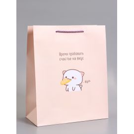Пакет подарочный ламинированный «Пробовать счастье на вкус», 26×12×32 см 10978175
