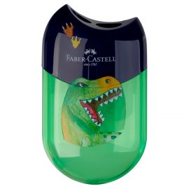 Точилка пластиковая Faber-Castell "Dinosaur" 2 отверстия, контейнер 183552