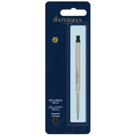 Стержень шариковый Waterman черный, 0,8мм, метал. корпус, блистер 1964017