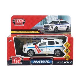 Машина металл свет-звук haval jolion ПОЛИЦИЯ белый 12 см, двери, багаж 402009 402009
