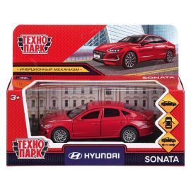 Машина металл HYUNDAI SONATA длина 12 см, двери, багаж, инерц, красный 407217 407217