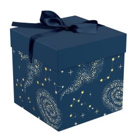 Коробка складная подарочная MESHU "Магия", (15*15*15см), с лентой, отд фольгой MS_62560