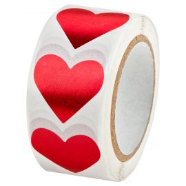Наклейки ПВХ MESHU "Hearts", 500 наклеек, в рулоне MS_65940