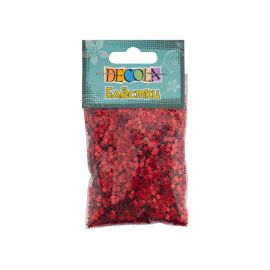 Decola Блестки декоративные звезды,  размер 4 мм, 20 г, красный радужный W041-217-4
