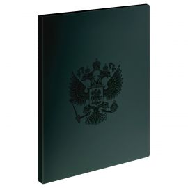 Папка с 30 вкладышами СТАММ "Герб" А4, 17мм, 700мкм, пластик, изумруд ММ-32161
