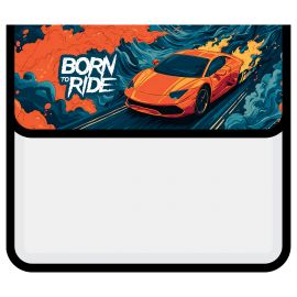 Папка для тетрадей 2 отделения, Först  "Born to Ride" (Рожденный ездить), А5, пластик, на липучке ПТ-95О2007