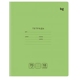 Тетрадь 18л., клетка BG "Отличная", светло-зеленая, 70г/м2 Т5ск18 72372