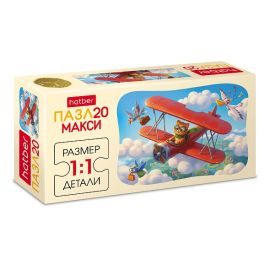 ПАЗЛЫ для детей 20 элементов А5ф 230Х165мм МАКСИ -Кот-пилот 20ПЗ5_37238