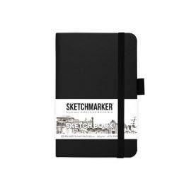 Блокнот для зарисовок Sketchmarker 140г/кв.м 9*14см 80л твердая обложка Черный 2314001SM
