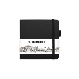 Блокнот для зарисовок Sketchmarker 140г/кв.м 12*12см 80л твердая обложка Черный 2314002SM