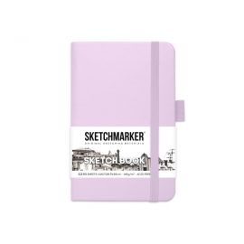 Блокнот для зарисовок Sketchmarker 140г/кв.м 9*14см 80л твердая обложка Фиолетовый пастельный 2314701SM