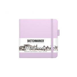 Блокнот для зарисовок Sketchmarker 140г/кв.м 12*12см 80л твердая обложка Фиолетовый пастельный 2314702SM
