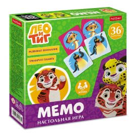 ИГРА для детей настольно-печатная МЕМО  36 карточек-Лео и Тиг 36ИнМ_37078