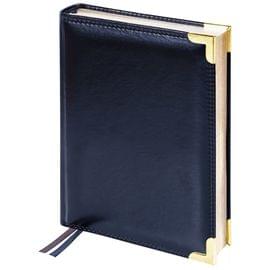 Ежедневник недатированный, А6, 160л., кожа, Delucci, гладкая кожа, черный, зол. срез UD1_89601